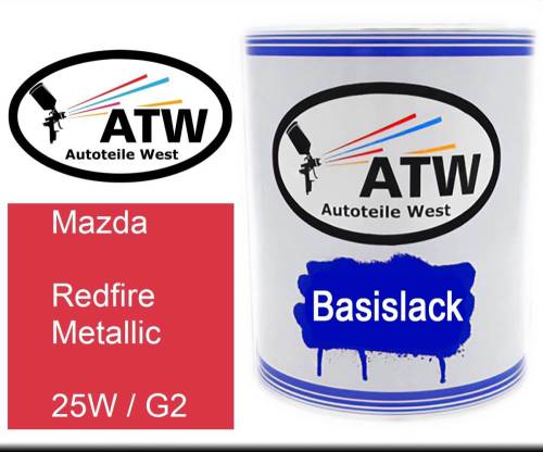 Mazda, Redfire Metallic, 25W / G2: 1L Lackdose, von ATW Autoteile West.